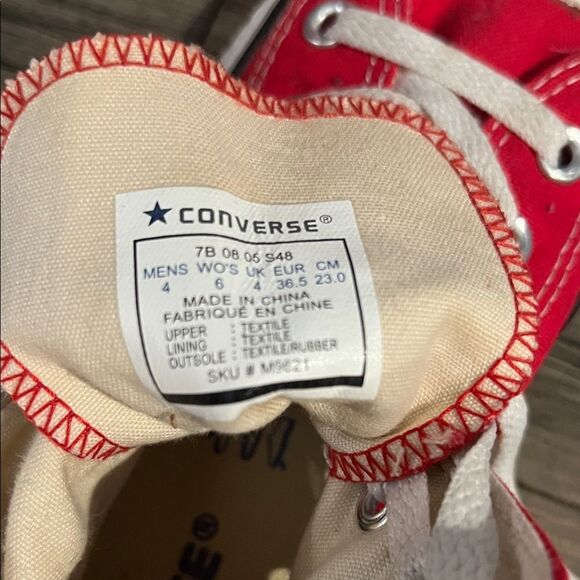 Converse Classic Red High-Tops with White Accents - Picture 7 of 8